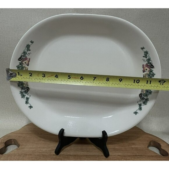 Corelle GARDEN HOME 12 Ivory Oval Serving Platter Plate Bird houses Ivy - Picture 6 of 7